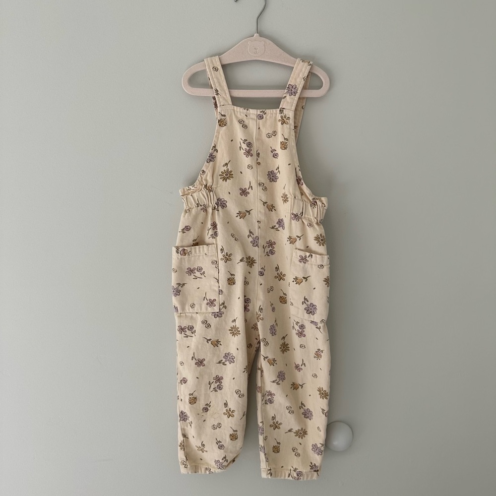 Zara baby girl floral overalls